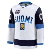 Miehille Suomi Pelipaita Custom 4 Nations Face Off 2025 Fanatics Premium Valkoinen